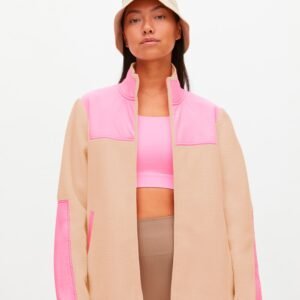 Phoebe Blocked Pile Jacket, Cotton Candy