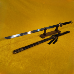 110cm Vintage Tang Heng Dao with Taotie Beast Ring-Pommel